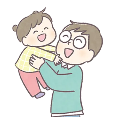 父と娘が笑い合うイラスト